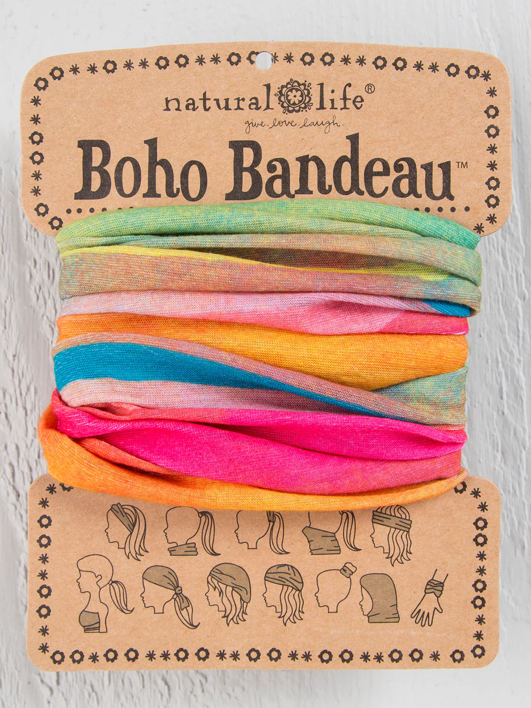 Boho Bandeau Hot Pink Rainbow Ombre