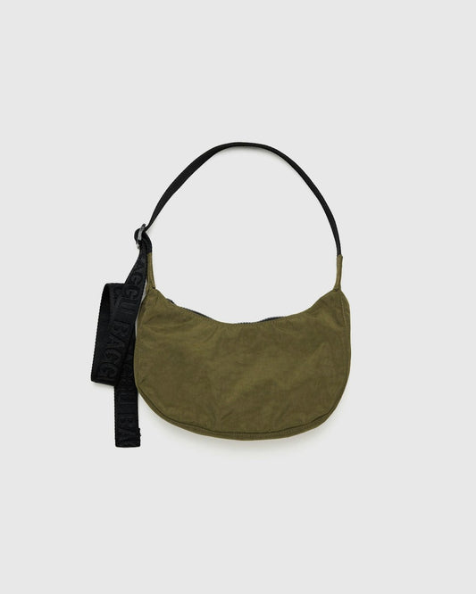 Small Nylon Crescent Bag - Seaweed