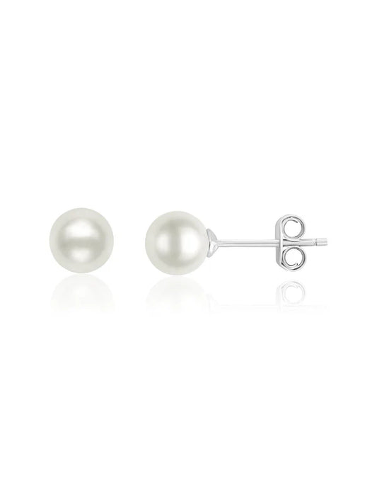 June Birthstone Stud Earrings Finished in Pure Platinum