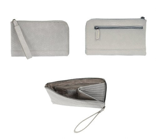 Pale Blue Tina Python Zip Around Wallet