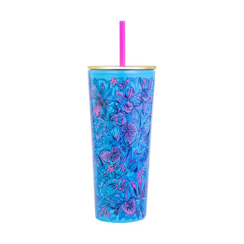 Tumbler with Straw, Shells N Bells