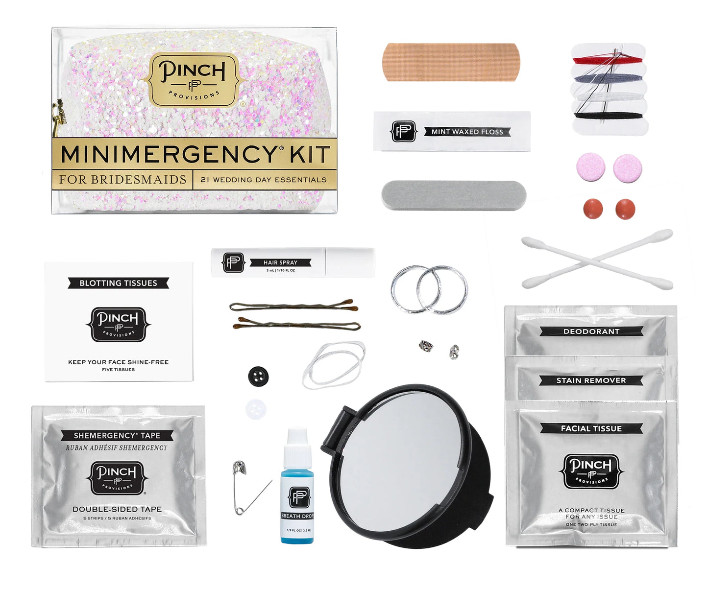 Minimergency Kit for Bridesmaids: White Iridescent