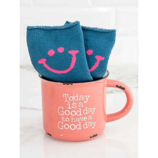 Camp Mug & Socks Set Coral Tod