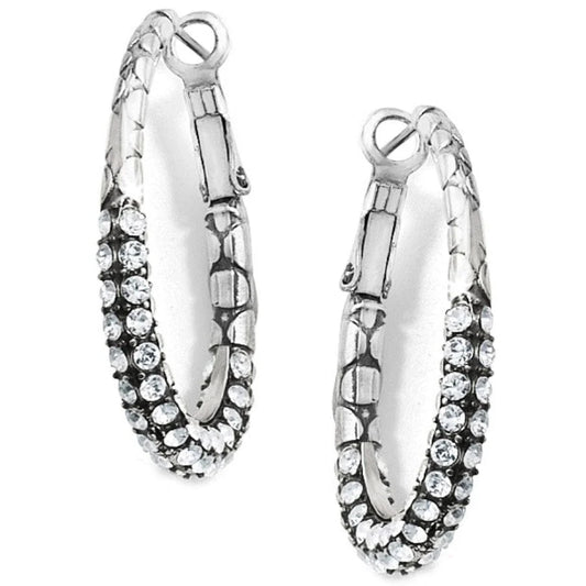 Pebble Pave Hoop Earrings - The Silver Dahlia