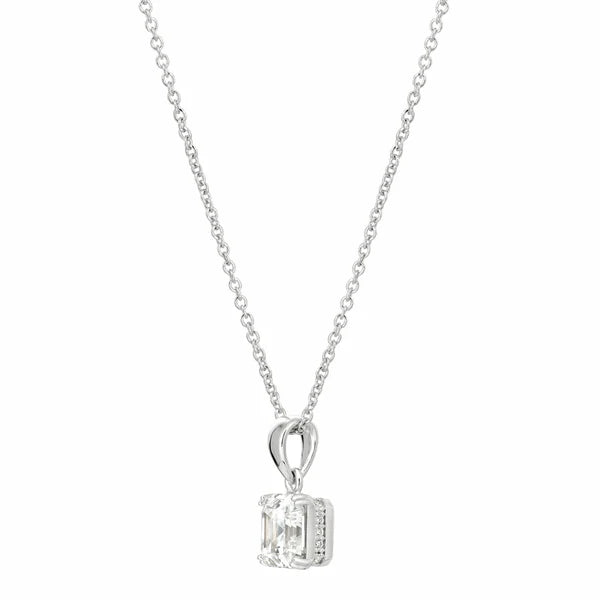 Royal Asscher Cut Pendant Necklace Platinum