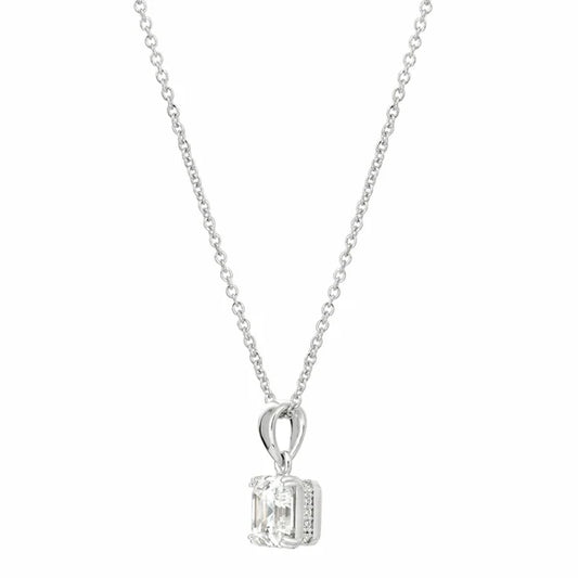 Royal Asscher Cut Pendant Necklace Platinum