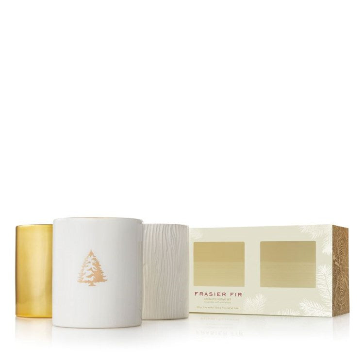 Frasier Fir Gilded Candle Trio Set