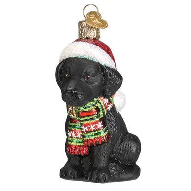 Holiday Black Lab Puppy Ornament