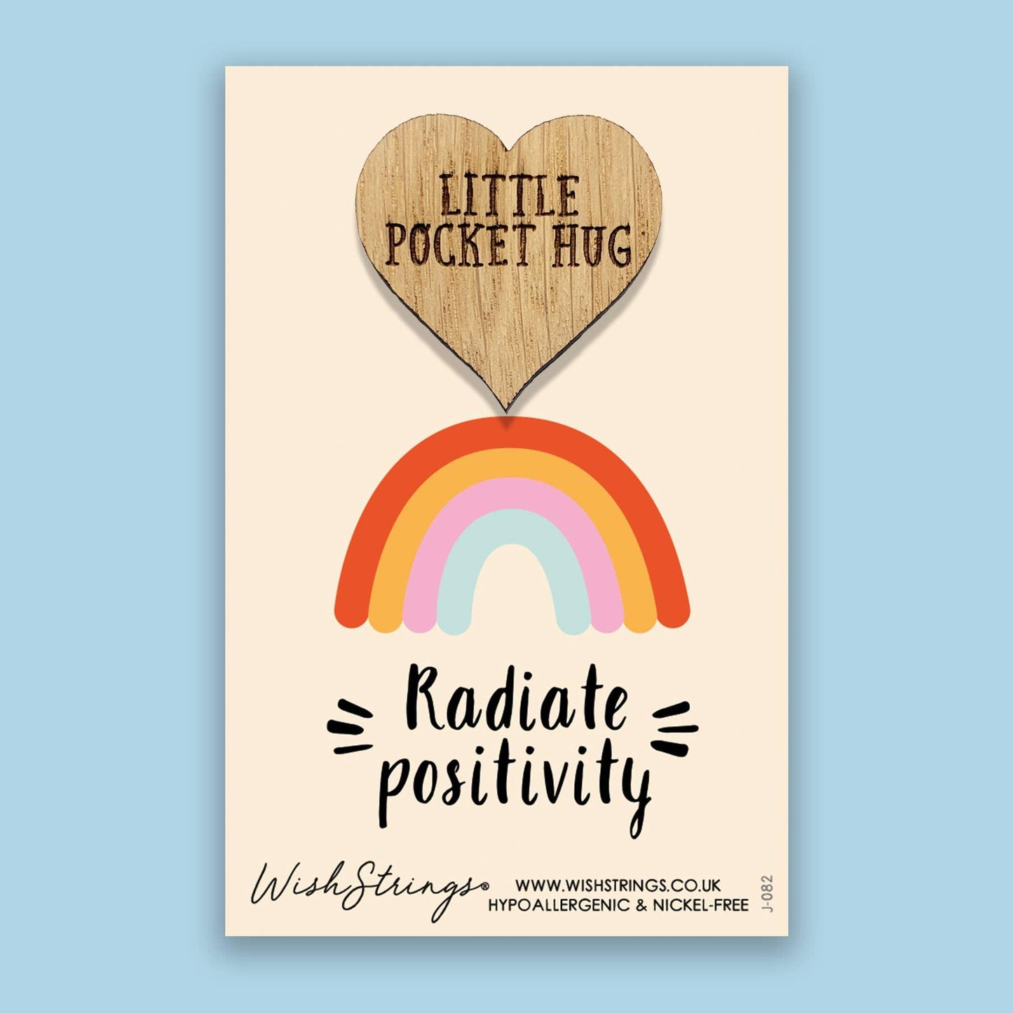 Radiate Positivity - Pocket Hug - Oak Keepsake Pocket Token - The Silver Dahlia