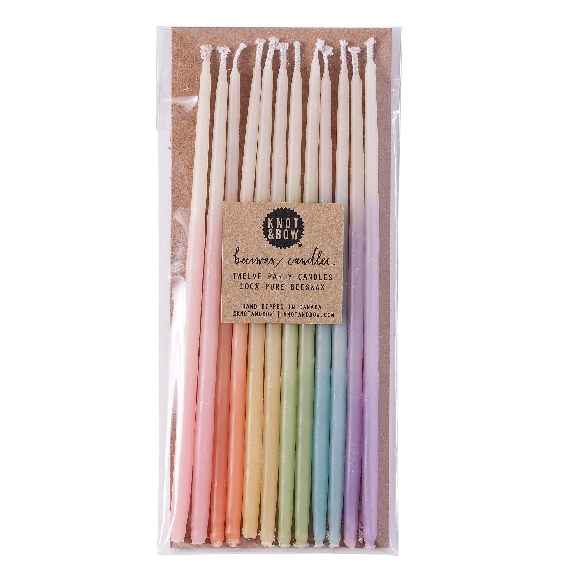 Tall Assorted Ombre Beeswax Birthday Candles - The Silver Dahlia