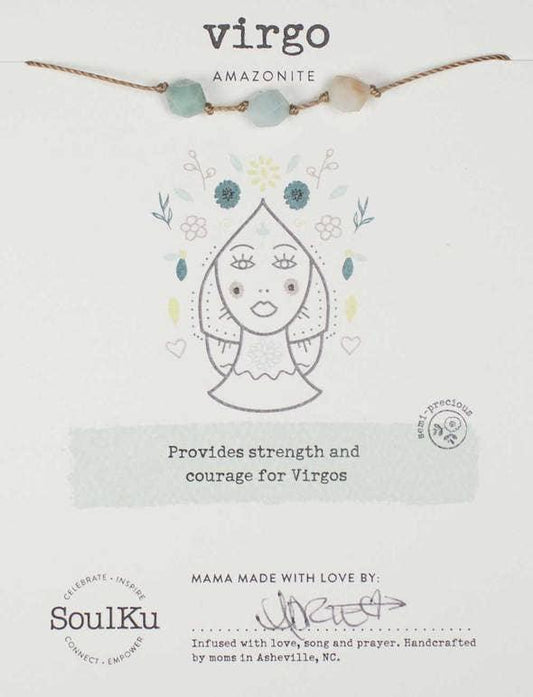 Amazonite Zodiac Necklace for Virgo | 8/23 - 9/22 - The Silver Dahlia