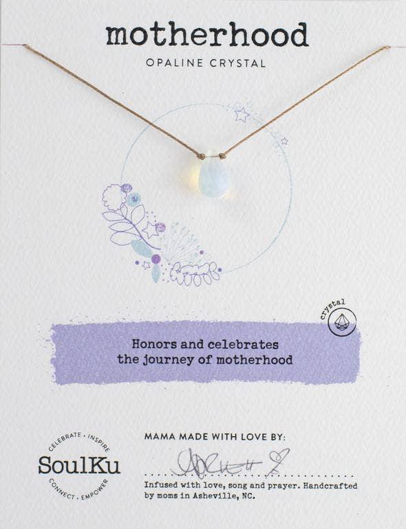 Opaline Crystal SoulShine Necklace Honoring Motherhood - The Silver Dahlia