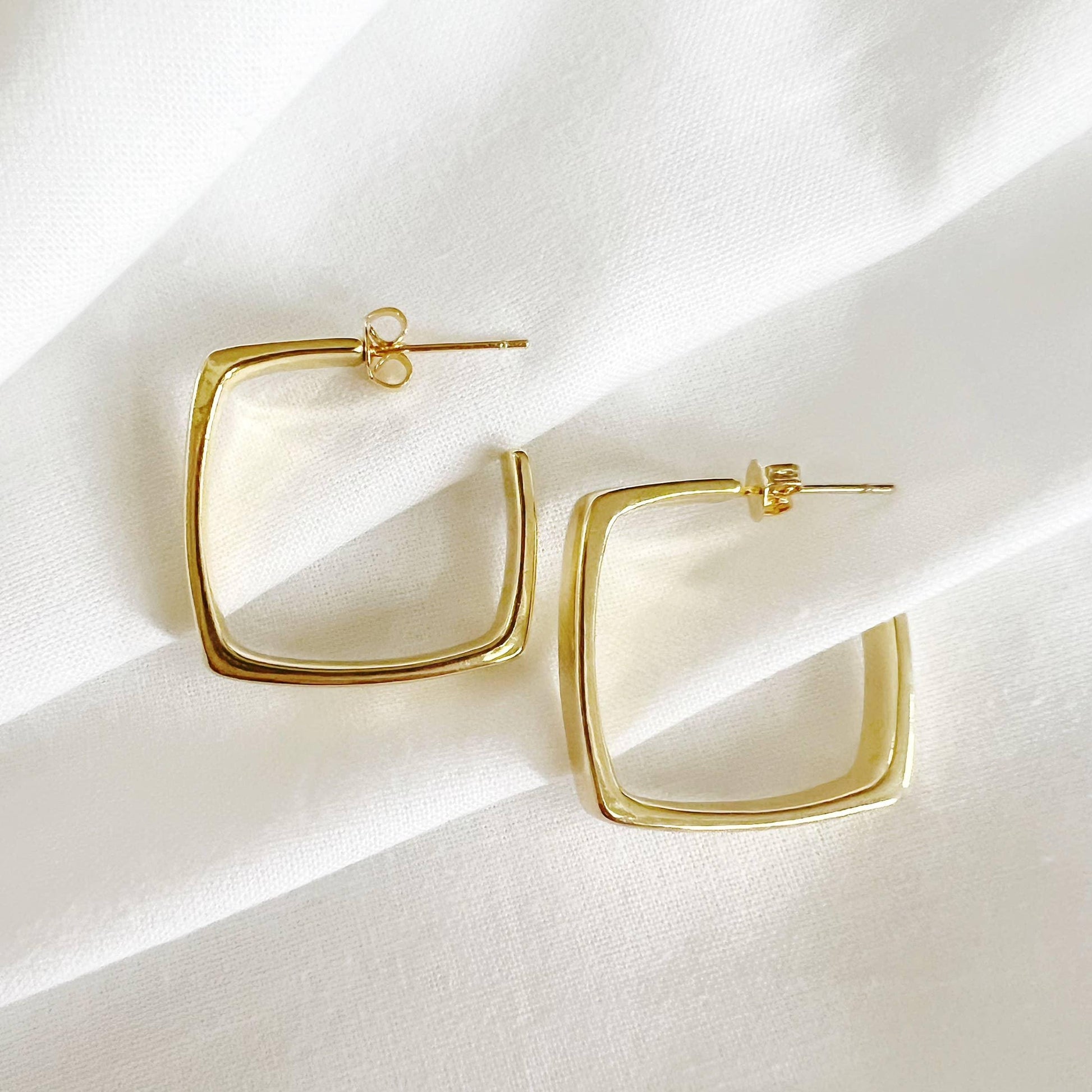Aries Geometric Hoops Earrings Gold Filled - The Silver Dahlia