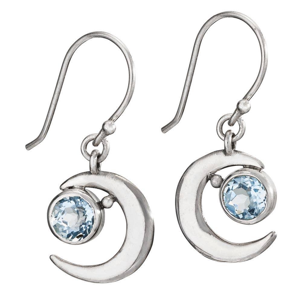 Moonstruck Blue Topaz Sterling Silver Earrings - The Silver Dahlia
