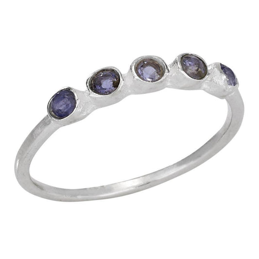Five Iolite Sterling Silver Ring - The Silver Dahlia