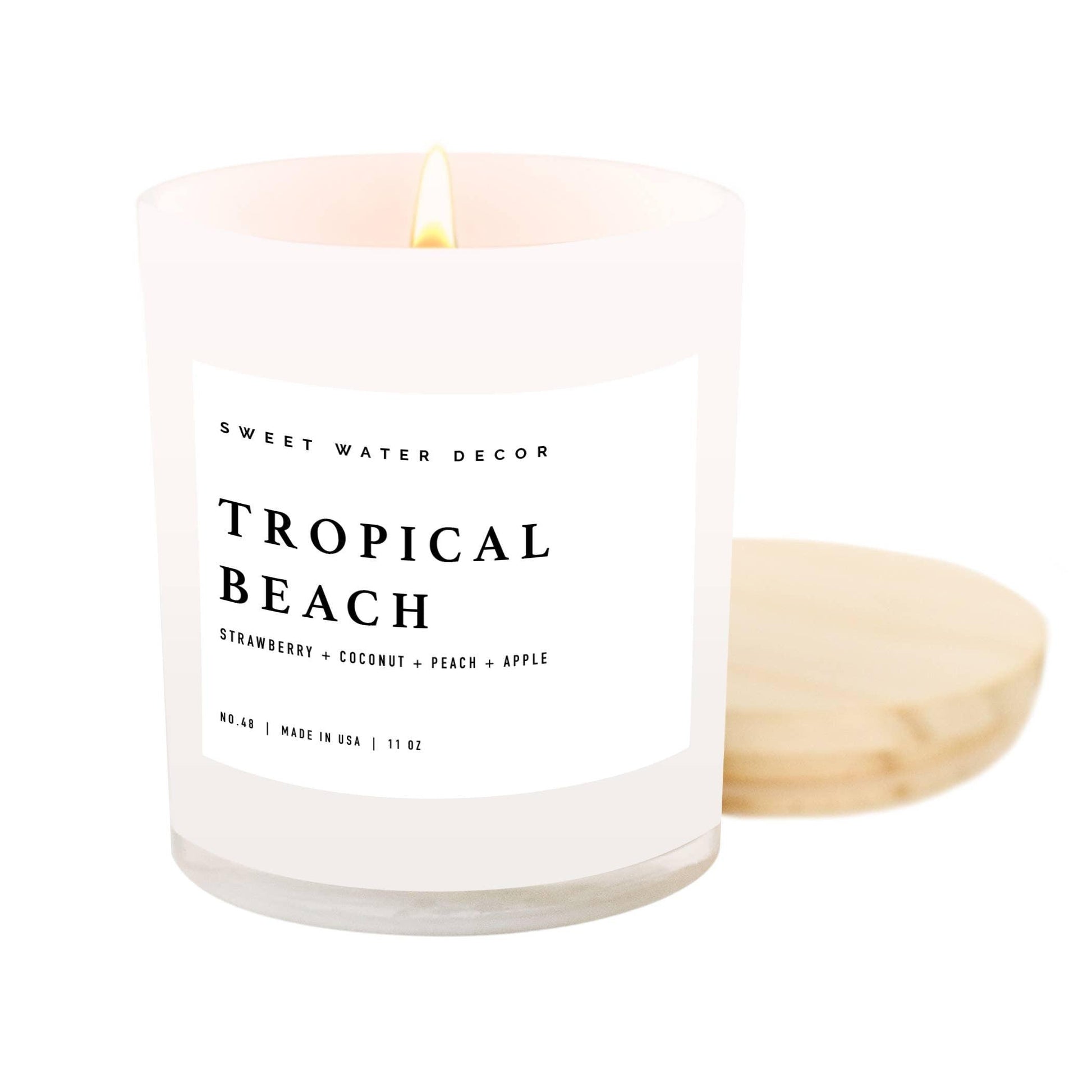 Tropical Beach Soy Candle - White Jar - 11 oz - The Silver Dahlia