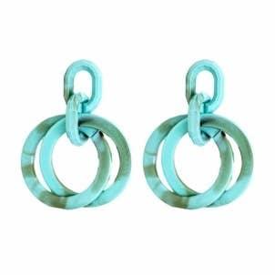 Turquoise Layered Hoops - The Silver Dahlia