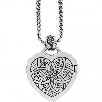 Floral Heart Locket Necklace - The Silver Dahlia