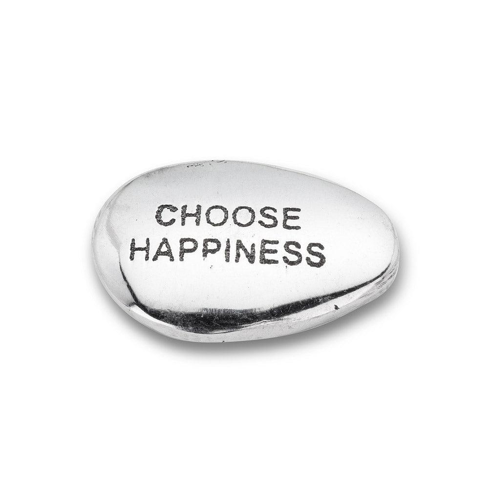 Small Engraved Pebble-Choose Happiness - The Silver Dahlia