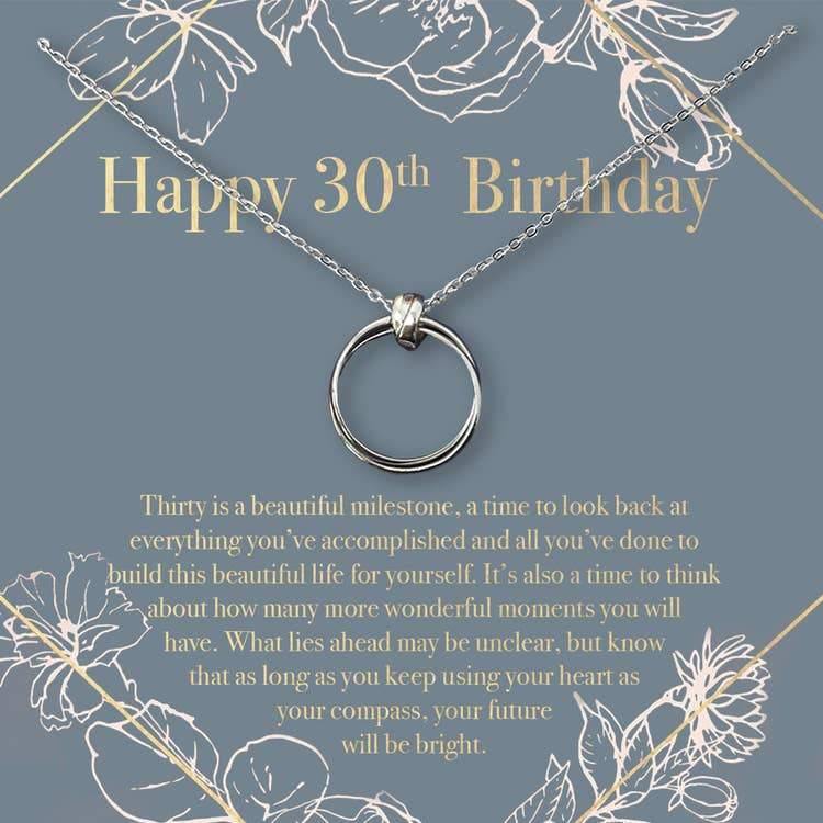Happy 30th Birthday Necklace - The Silver Dahlia