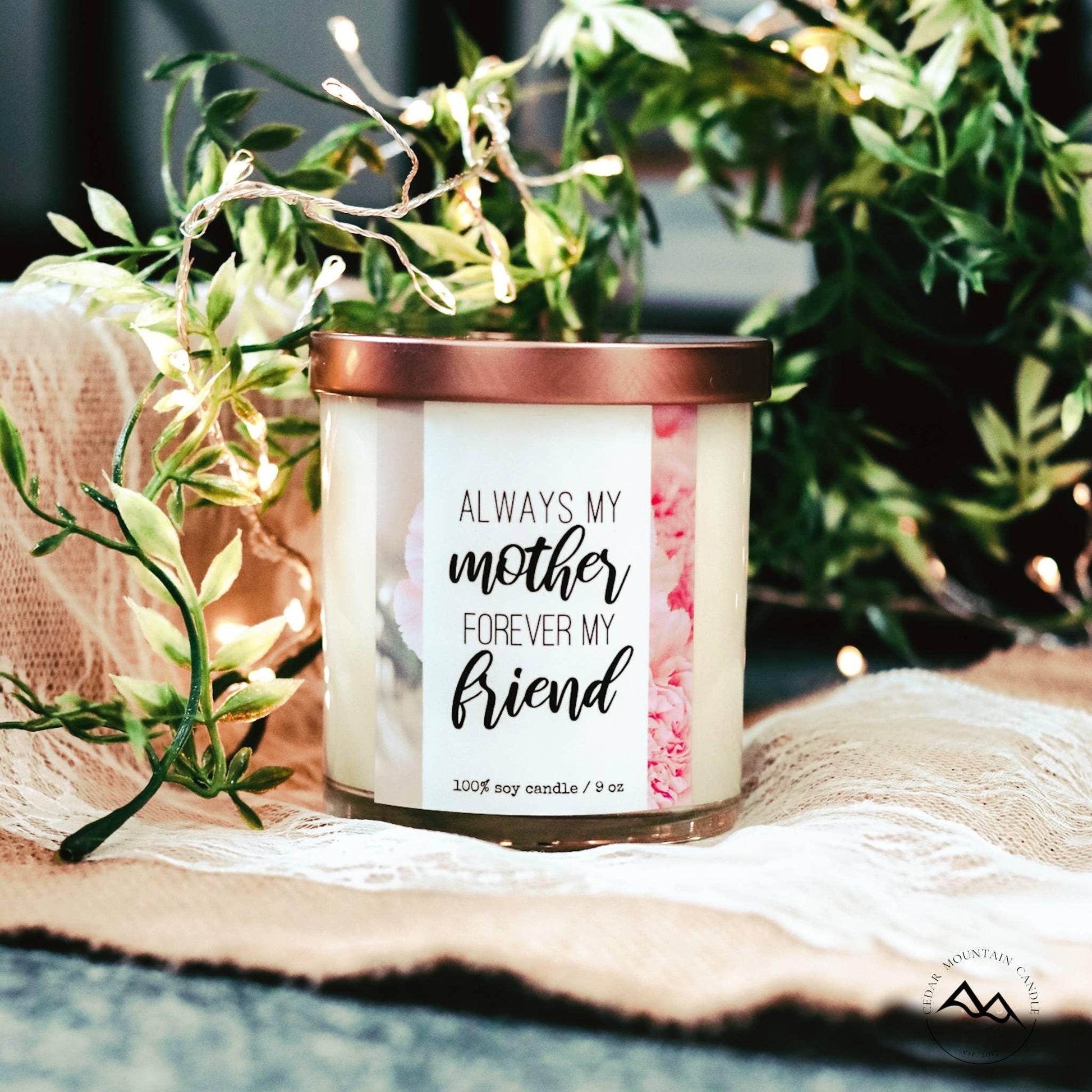 Always My Mother Forever My Friend Candle Beach Linen Scent - The Silver Dahlia
