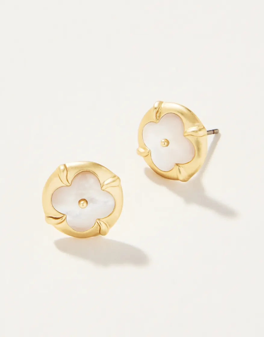 Bellinger Studs Mother of Pearl - The Silver Dahlia