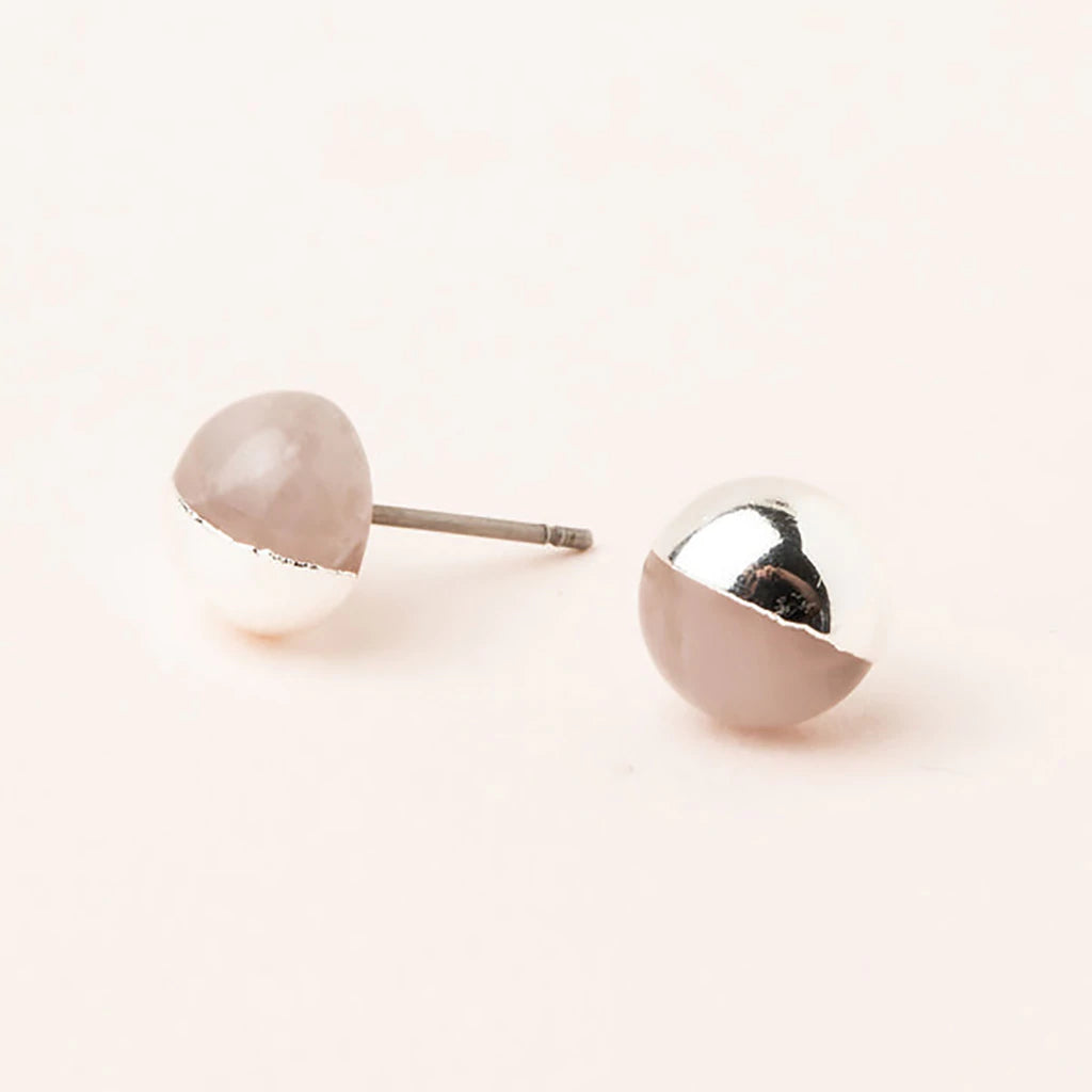 Stone Dipped Stud - The Silver Dahlia
