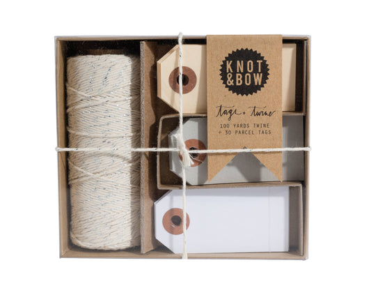 Silver Natural Tag and Twine Box