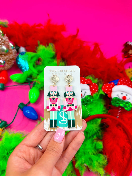 Acrylic Nutcracker Drops Earrings