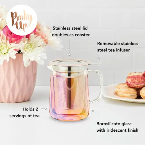 Chas Mini Glass Teapot & Infuser - The Silver Dahlia