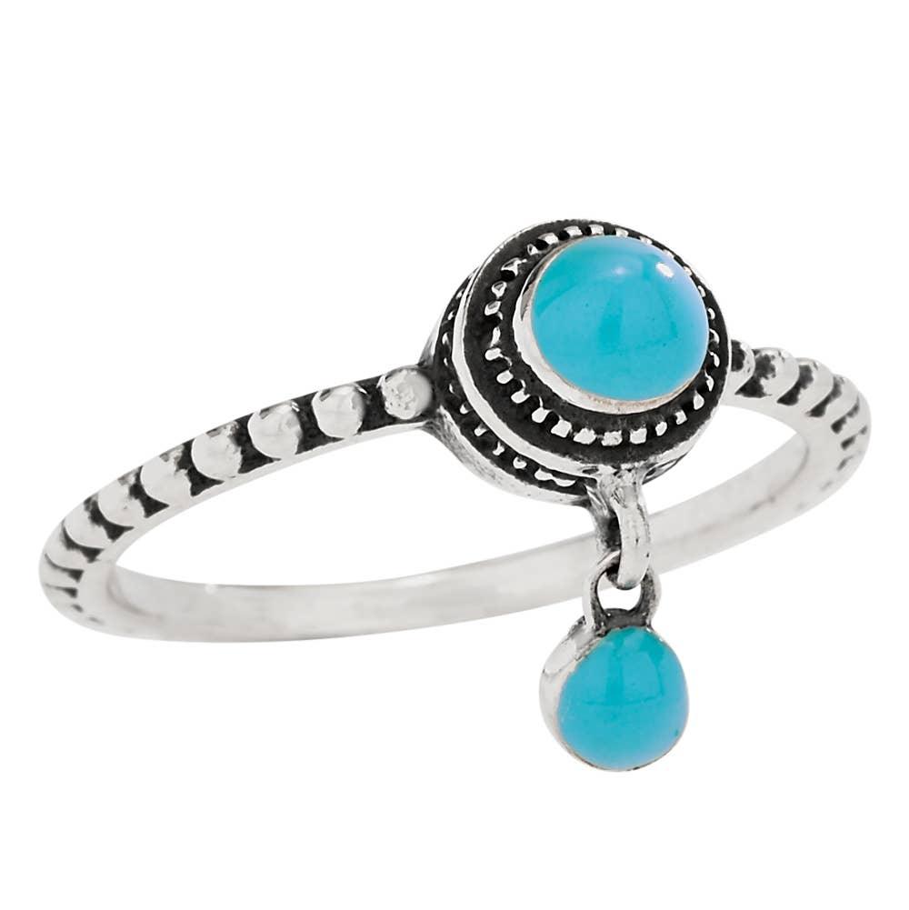 Turn on the Charm Turquoise Sterling Silver Ring - The Silver Dahlia