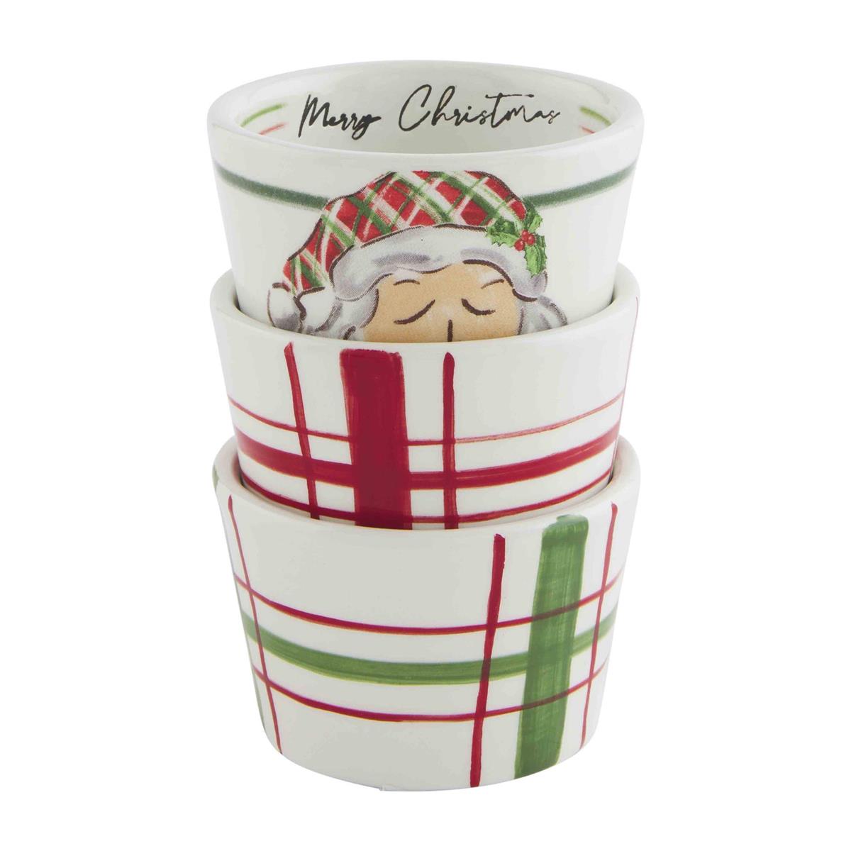 Plaid Christmas Ramekin Set