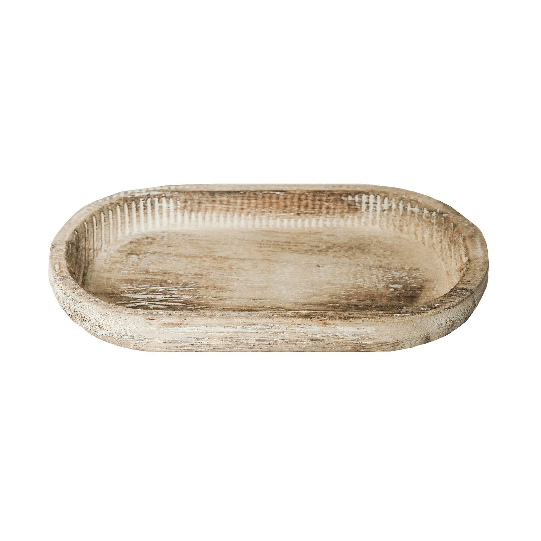 Small Wood Tray - Rustic - 6.9x3.7" - The Silver Dahlia