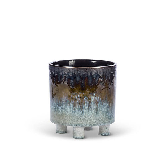 Small Ombre Glaze Planter with Feet-6"