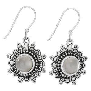All Seeing White Moonstone and Sterling Silver Earrings - The Silver Dahlia