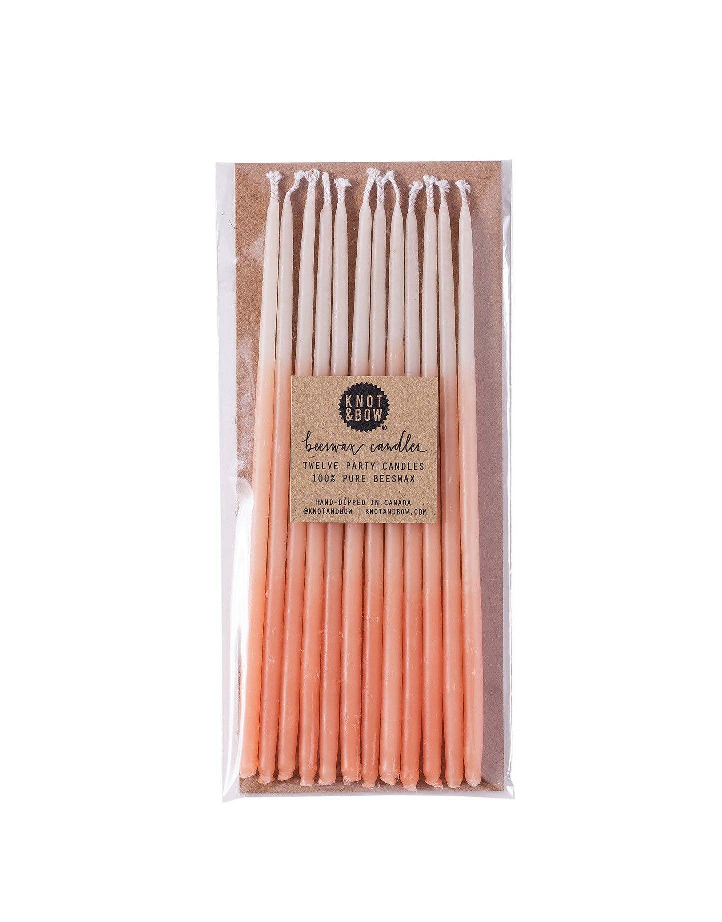 Tall Peach Ombre Beeswax Birthday Candles - The Silver Dahlia