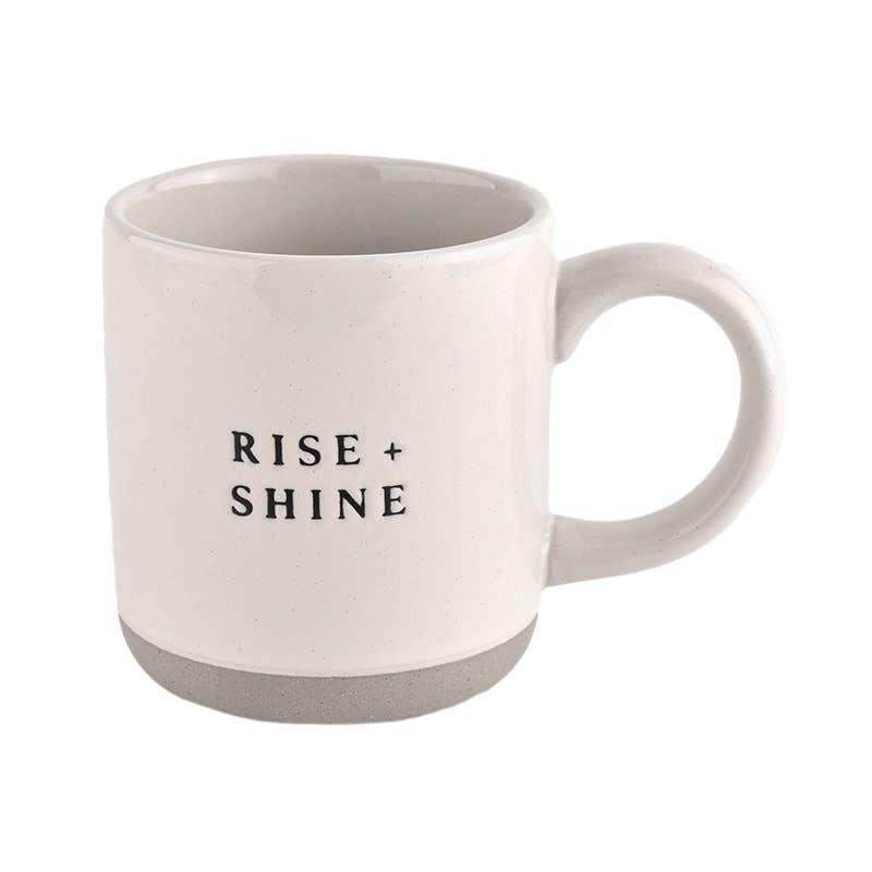 Rise and Shine - Cream Stoneware Coffee Mug - 14 oz - The Silver Dahlia
