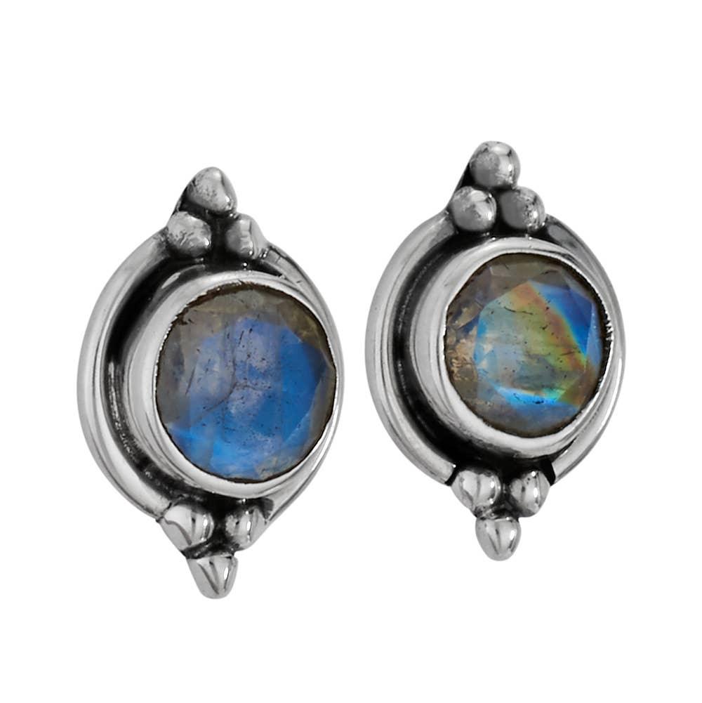 Midnight Voyager Sterling Silver Labradorite Earrings - The Silver Dahlia
