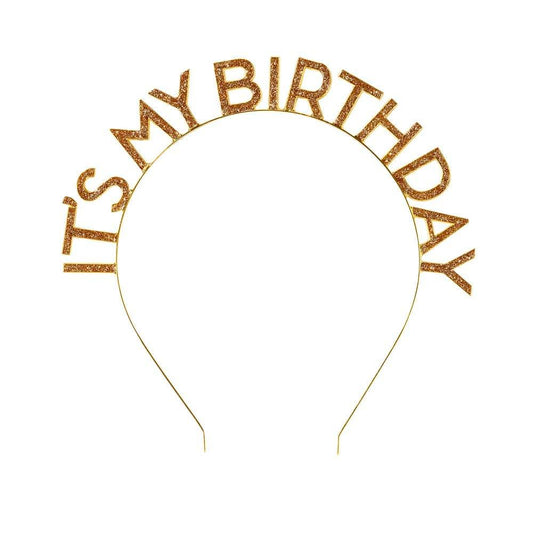 Luxe Gold 'It's My Birthday' Headband - The Silver Dahlia