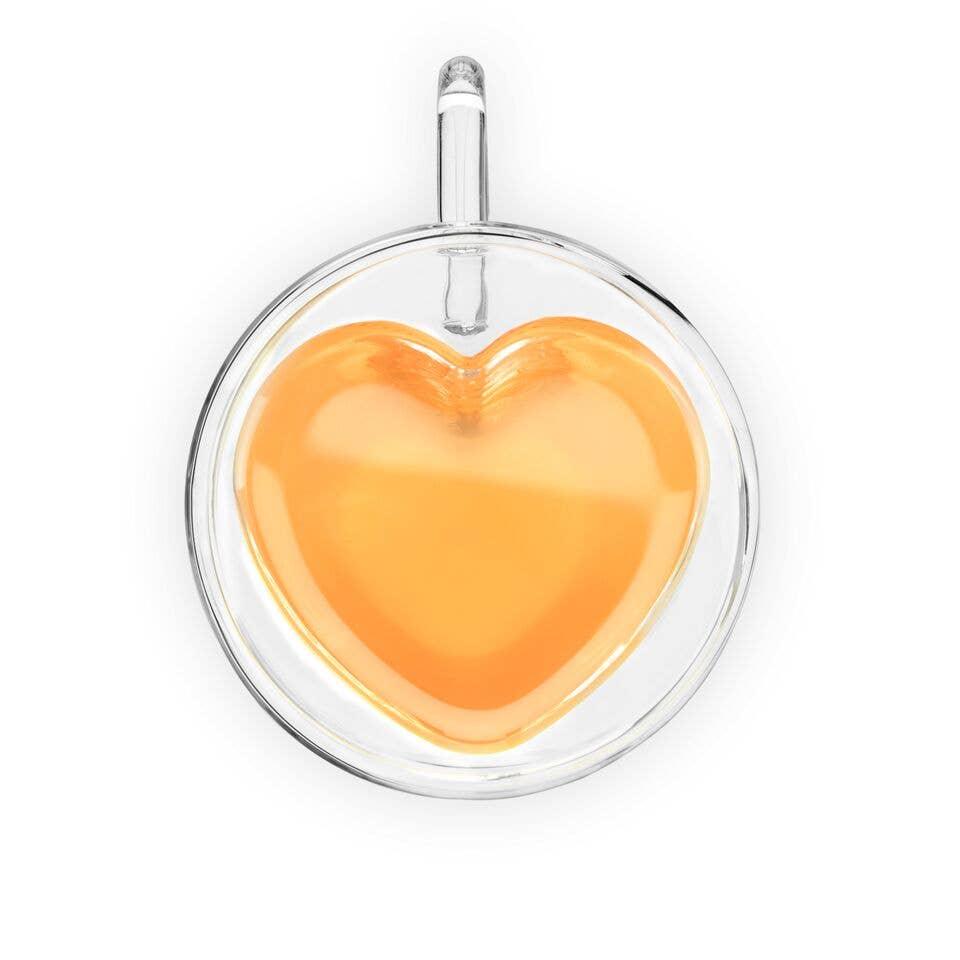 Kendall Heart Double Walled Glass Tea Mug - The Silver Dahlia