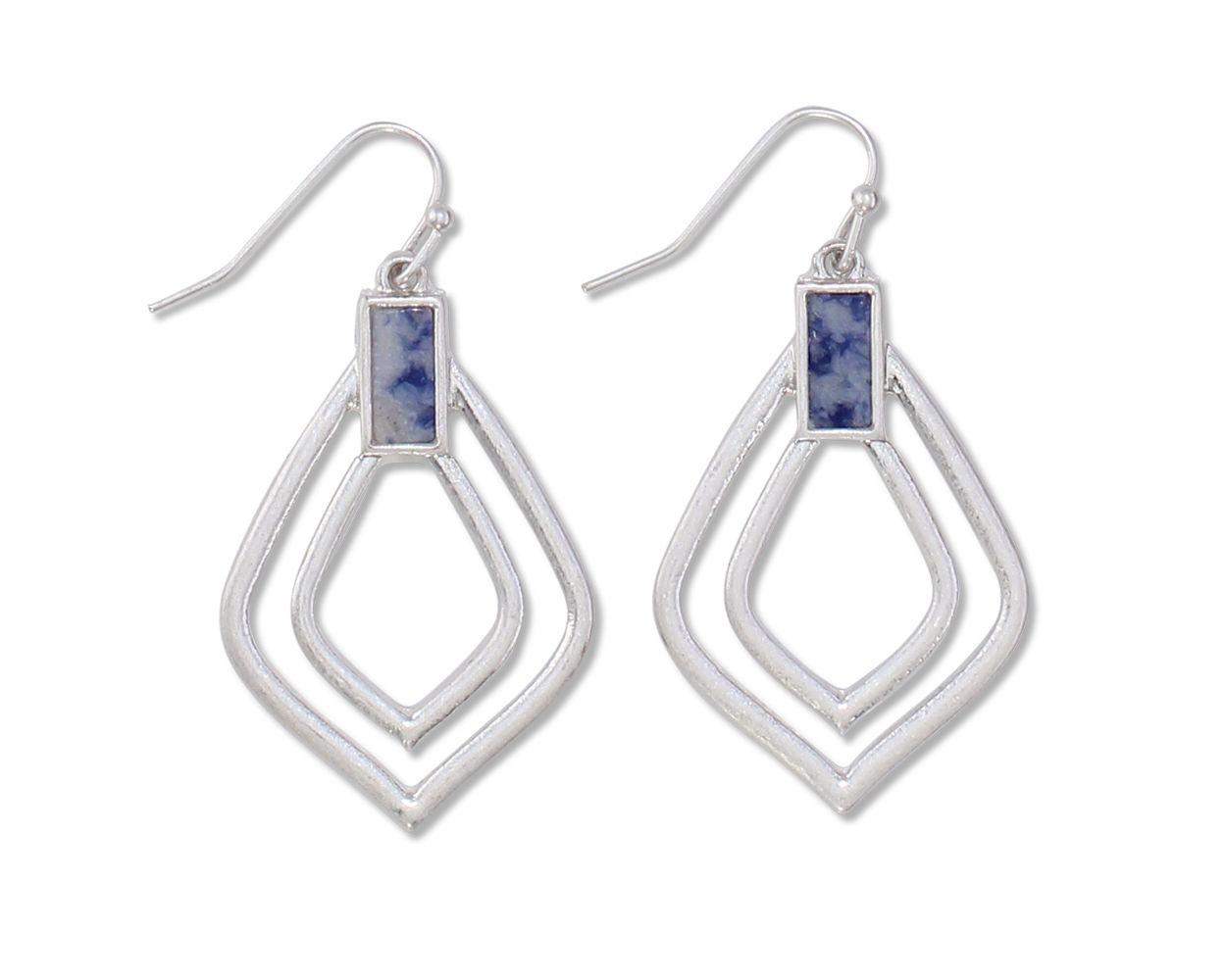 Silver with Blue Sodalite Earrings - The Silver Dahlia