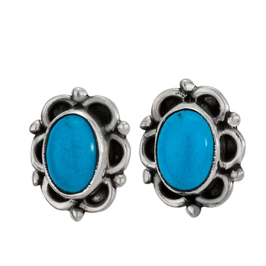 You've Been Framed Sterling Silver Turquoise Stud Earrings