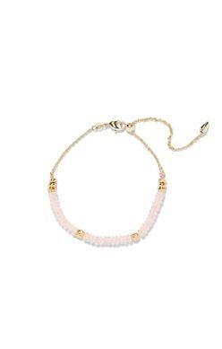 Deliah Delicate Chain Bracelet: Gold Rose Quartz