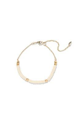 Deliah Delicate Chain Bracelet: Gold Ivory Mother Of Pearl