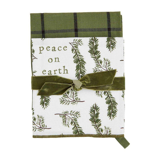 Peace White Xmas Towel Set - The Silver Dahlia