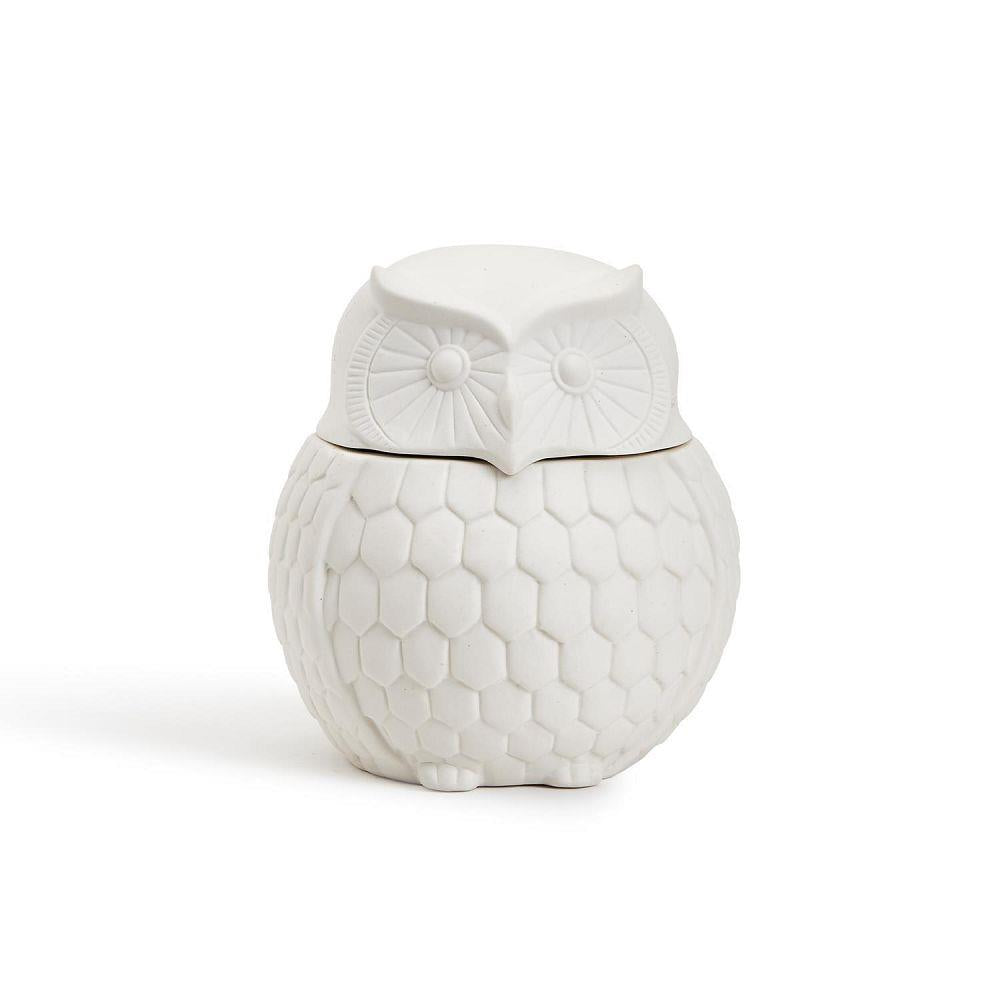 Owl Filled Candle with Oakwood