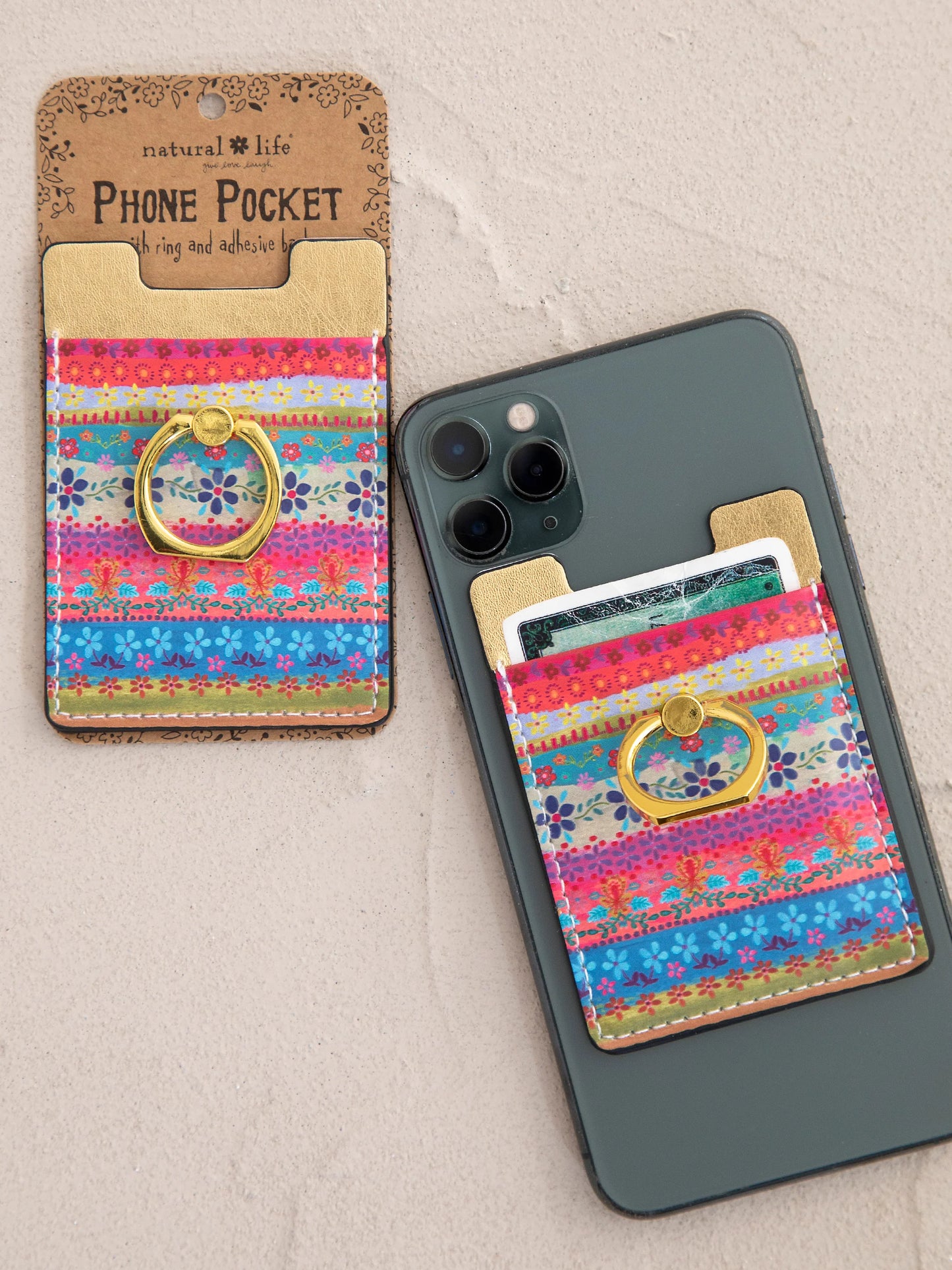 Phone Pocket Ring Folk Borders - The Silver Dahlia
