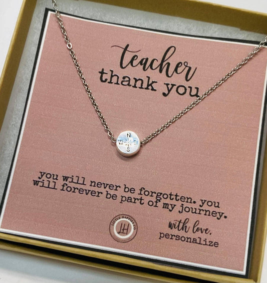 Teacher Thank You Necklace - The Silver Dahlia