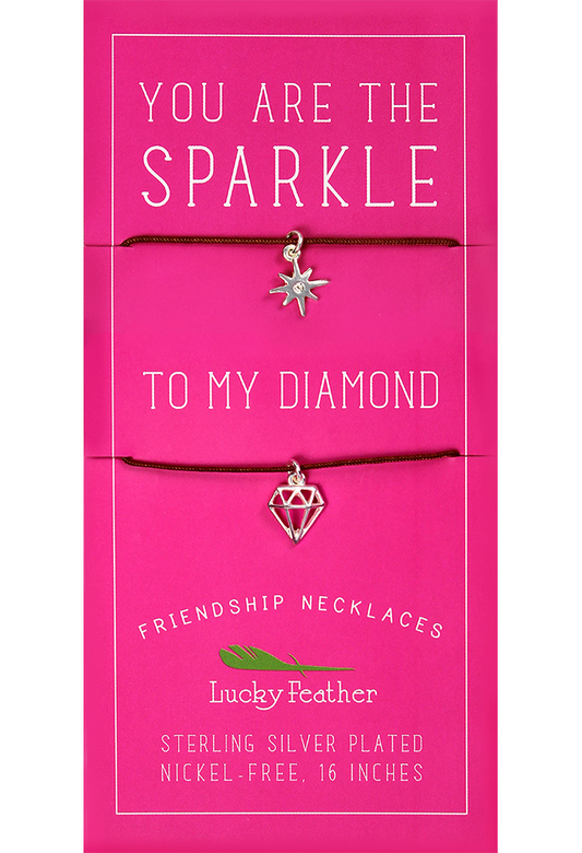 Silver Friendship Necklaces Sparkle & Diamond - The Silver Dahlia