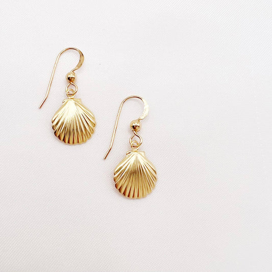 Beachcomber Seashell Dangle Earrings Gold Filled - The Silver Dahlia